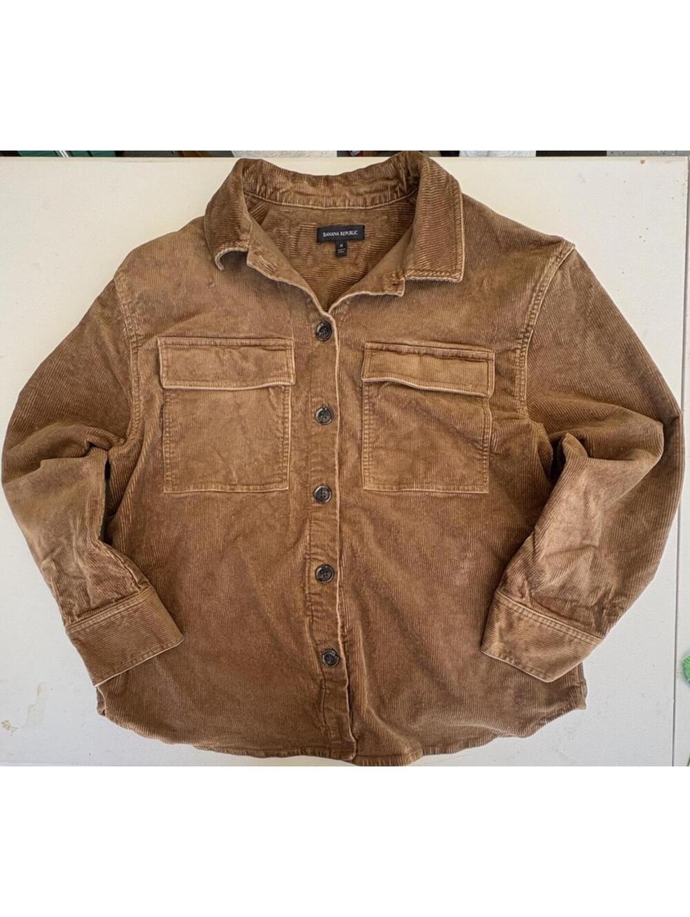 Banana Republic Brown Shirt Jacket Men's M Button Chest Pocket Casual Fall